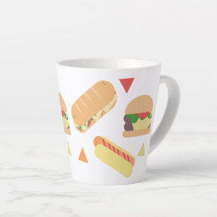 Isometrisches Fast-Food-Mix-Restaurant Burger Hot Milchtasse