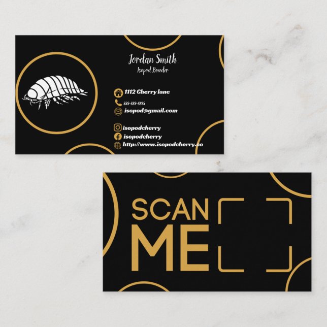 Isopod Business Card Rolly Poly Visitenkarte (Vorne/Hinten)