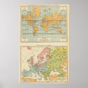 Isothermal, Winde Religionen Europa Poster