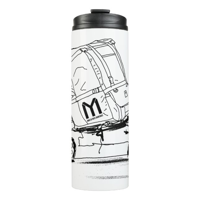 Isotherme Flasche mit Rucksack (Vorderseite)