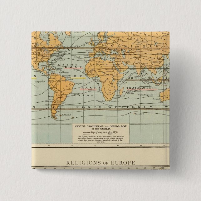 Isotherme, Winde Religions Europa Button (Vorderseite)