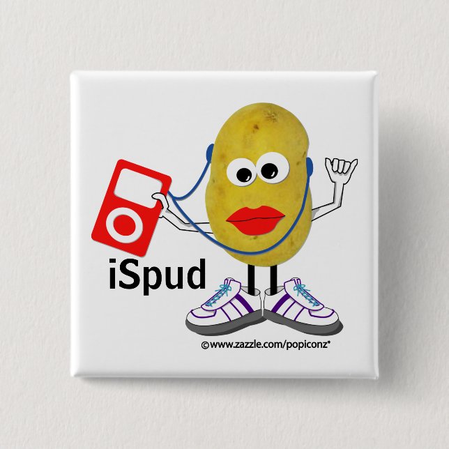 "ispud" humorvoller Parodie Knopf Button (Vorderseite)
