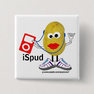 "ispud" humorvoller Parodie Knopf Button