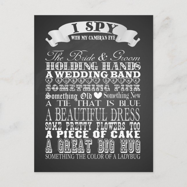 Ispy Gastgeschenk Hochzeit Vintage Hochzeitskalkbo Postkarte (Vorderseite)