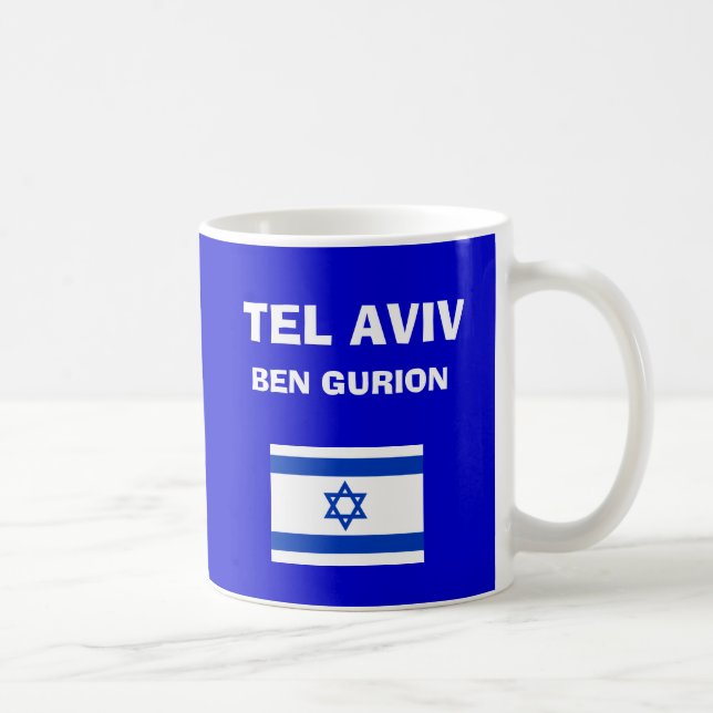 Israel-Ben Gurion (Tel Aviv) TLV Airport Code Tass Kaffeetasse (Rechts)