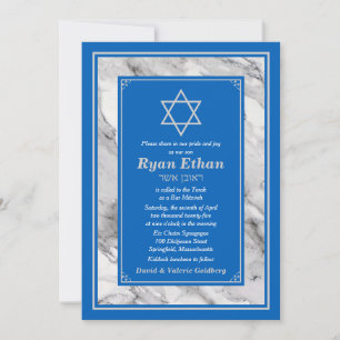 Israel Blue Marble Star von David Bar Mitzvah Einladung