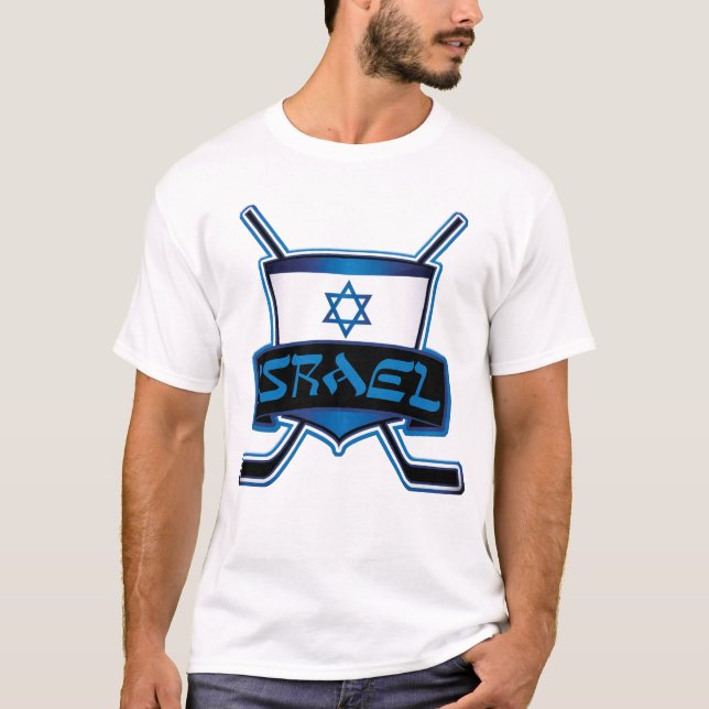 Israel-Eis-Hockey-kundengerechter hinterer Druck-T T-Shirt (Vorderseite)