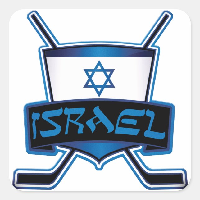 Israel Eishockey-Flag Quadratischer Aufkleber (Vorderseite)