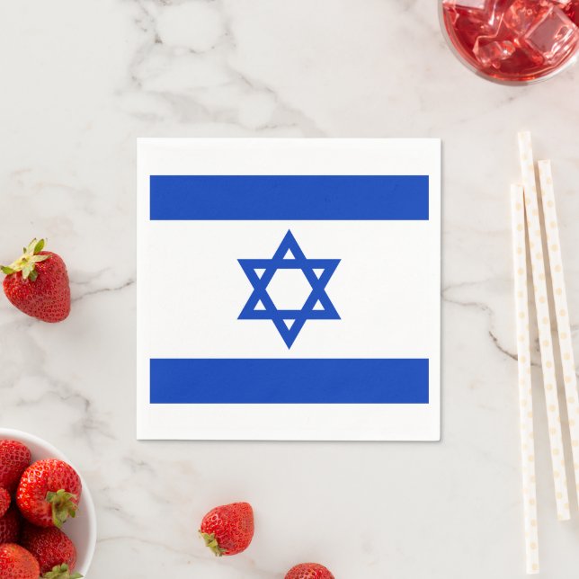 Israel Fahne blauen modernen Muster patriotisch Serviette (Beispiel)
