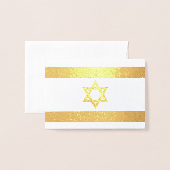 Israel Flag Favor Tag Folienkarte (Vorderseite mit Umschlag)