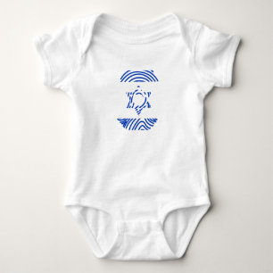 Israel Flag Fingerprint Baby Strampler