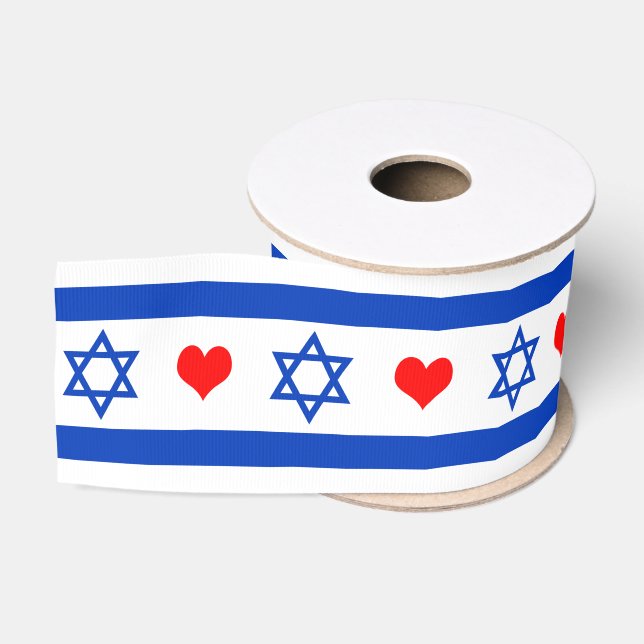 Israel Flag & Herz, Reisen, Urlaub/Sport Ripsband (Spule)