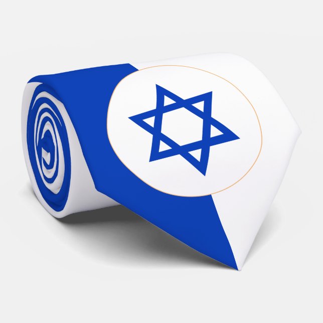 Israel Flag & Israel Business, Patriot / Mode Krawatte (Gerollt)