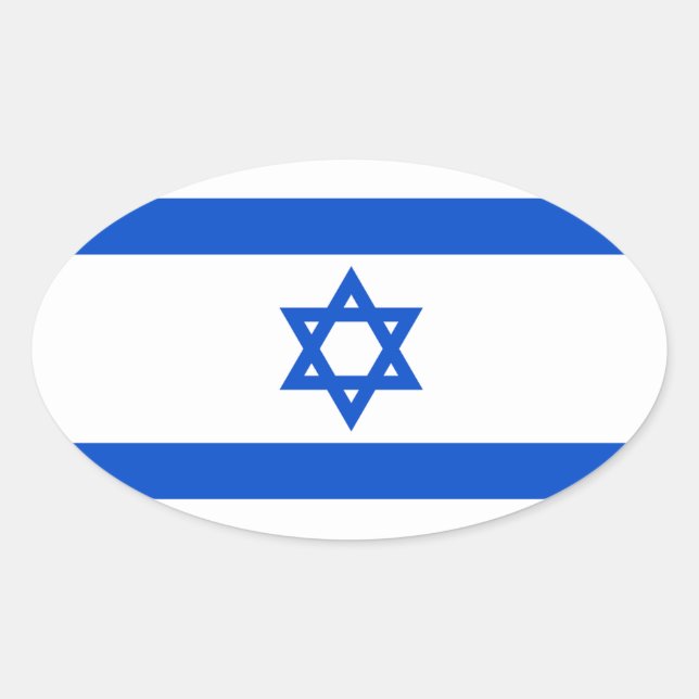 Israel Flag Oval Sticker (Vorderseite)