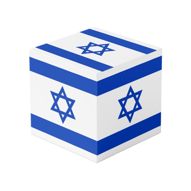 Israel Flagblau weiß Würfel (Vorderseite Schrägansicht)