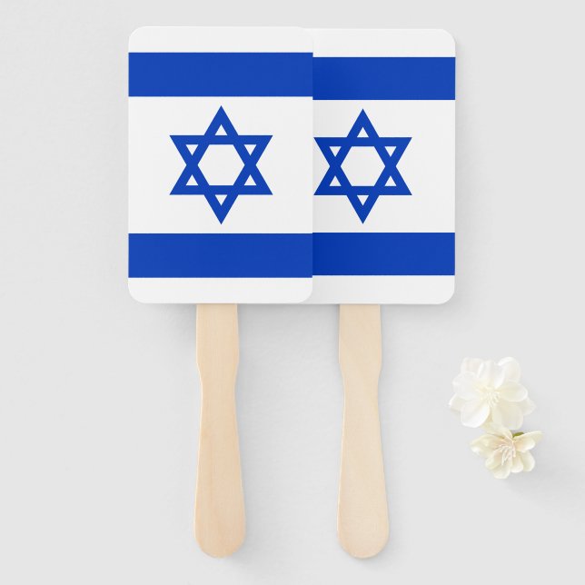 Israel Flagge blau-weiß moderne patriotische Fächer (Vorne und Hinten)