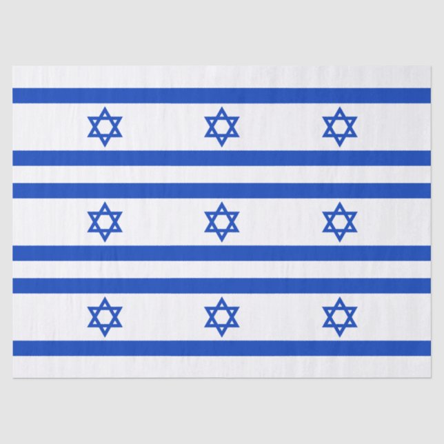 Israel Flagge blau-weiß Star von David Muster Seidenpapier (Vorderseite)