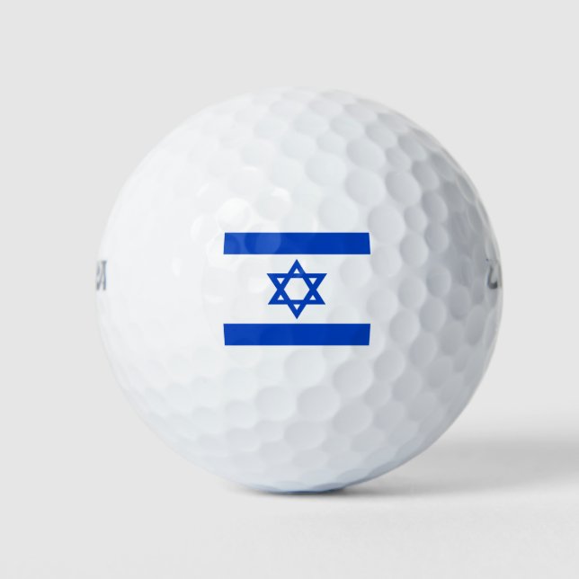 Israel-Flagge blauer Star von David Golfball (Vorderseite)