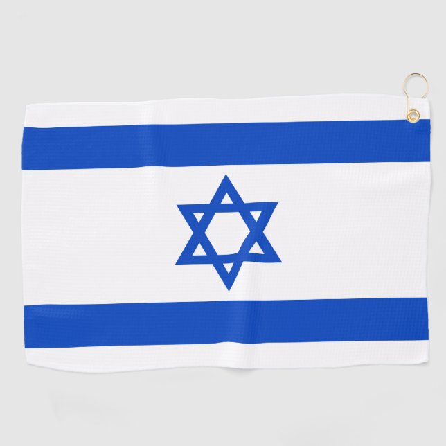 Israel-Flagge blauer Star von David Golfhandtuch (Horizontal)