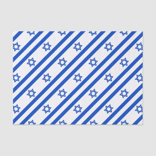 Israel-Flagge blauer Star von David Seidenpapier (Vorderseite)
