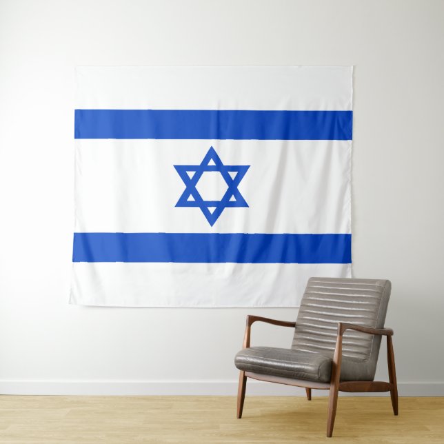 Israel-Flagge blauer Star von David Wandteppich (Beispiel (Horizontal))