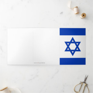 Israel-Flagge Dreifach Gefaltete Karte