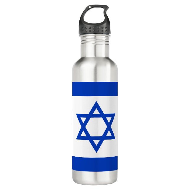 Israel-Flagge Edelstahlflasche (Vorderseite)