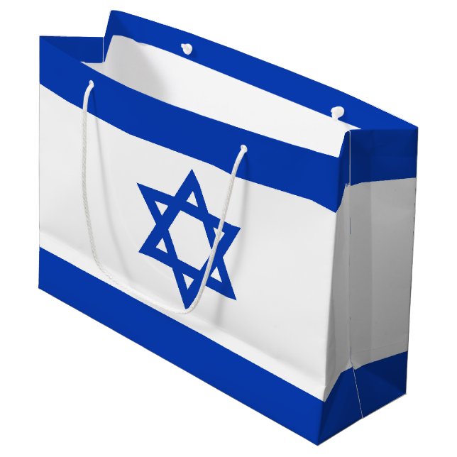 Israel-Flagge Große Geschenktüte (Vorderseite Schrägansicht)