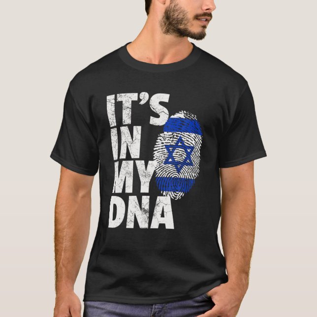 Israel-Flagge in meiner DNA Weihnachtsgeschenk T-Shirt (Vorderseite)