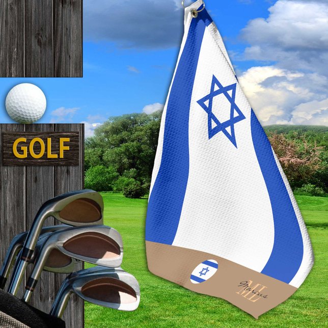 Israel Flagge / Israel mit Monogramm / Golftücher Golfhandtuch (Von Creator hochgeladen)