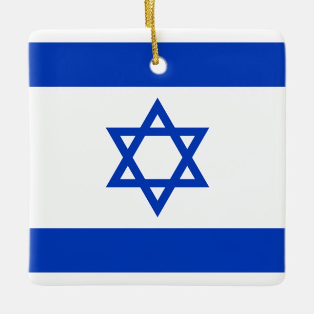 Israel-Flagge Keramikornament (Vorderseite)