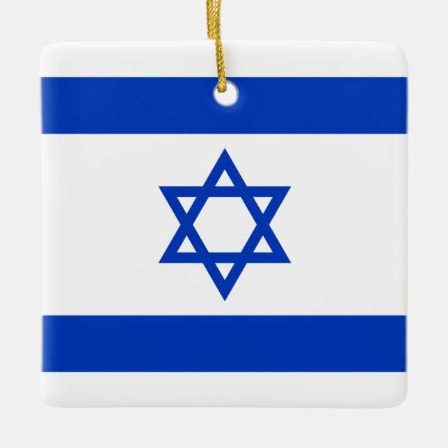 Israel-Flagge Keramikornament (Vorderseite)
