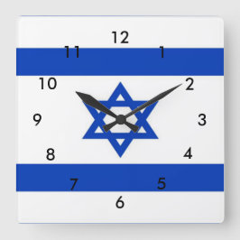Israel-Flagge Quadratische Wanduhr