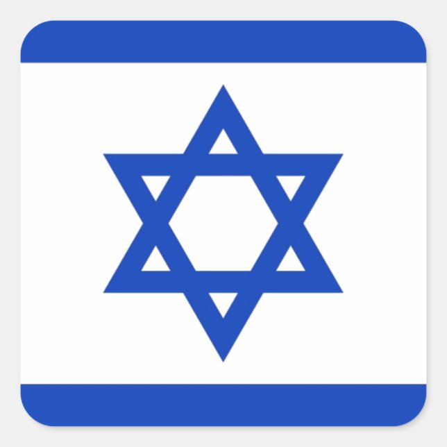 Israel-Flagge Quadratischer Aufkleber (Vorderseite)