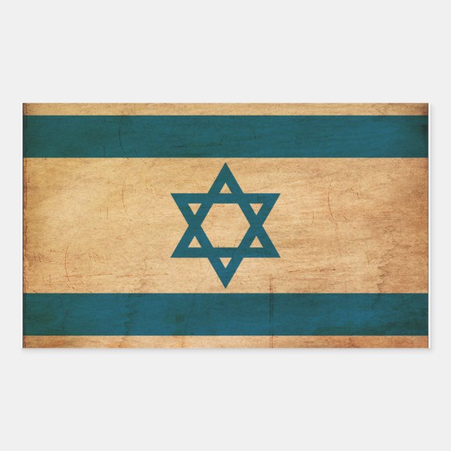 Israel-Flagge Rechteckiger Aufkleber (Vorderseite)