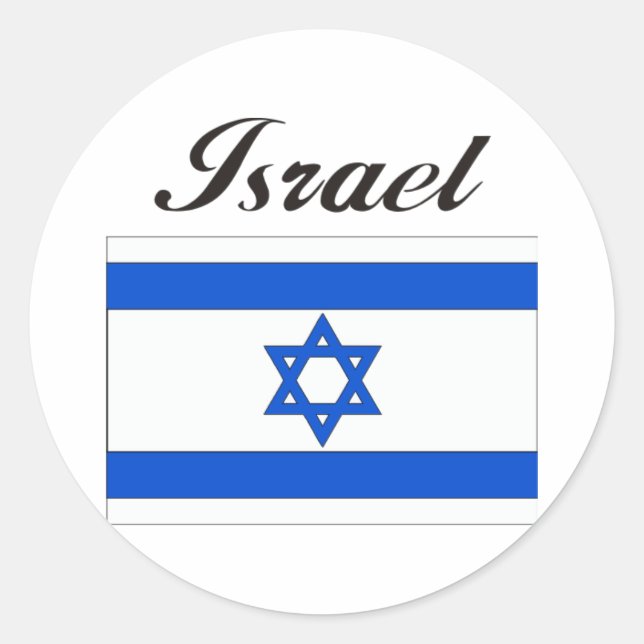 Israel-Flagge Runder Aufkleber (Vorderseite)