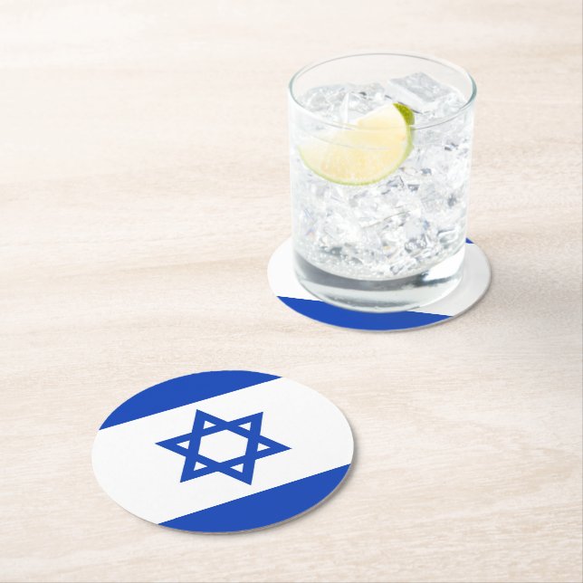 Israel-Flagge Runder Pappuntersetzer (Vor Ort)