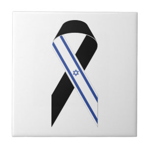 Israel Flagge schwarzes Band Fliese
