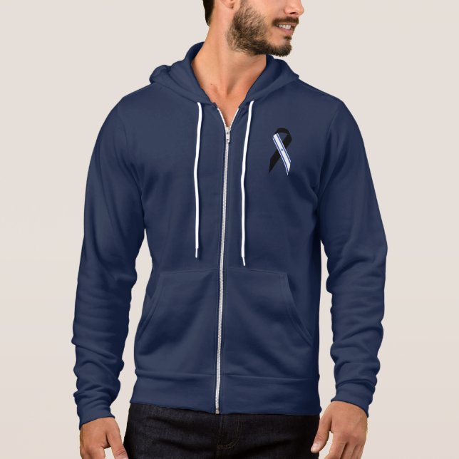 Israel-Flagge Schwarzes Band-Gedenkbuch Hoodie (Vorderseite)