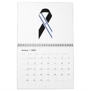 Israel-Flagge Schwarzes Band-Gedenkbuch Kalender