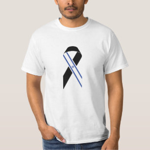 Israel-Flagge Schwarzes Band-Gedenkbuch T-Shirt