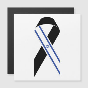 Israel-Flagge schwarzes Band magnetische Karte