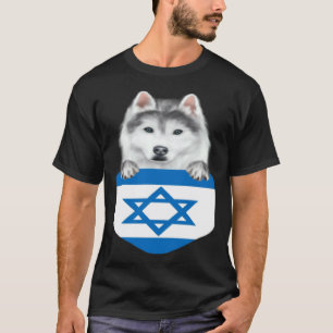 Israel-Flagge Sibirischer Husky-Hund In Tasche T-Shirt