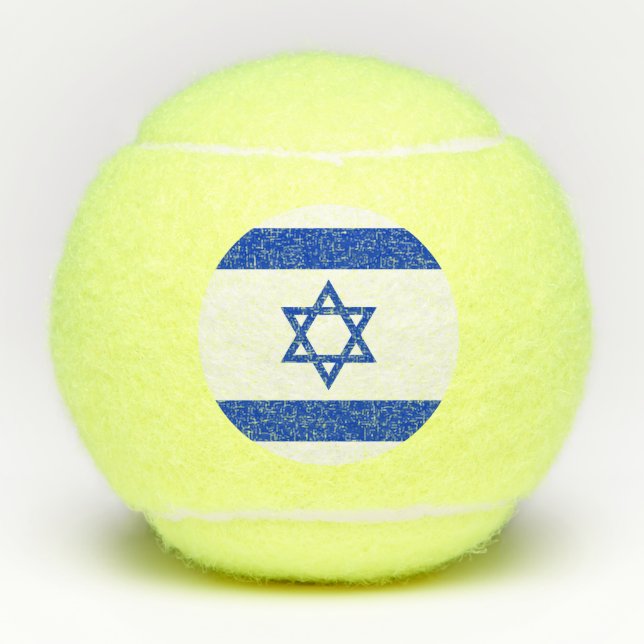 Israel-Flagge Tennisbälle (Vorderseite)