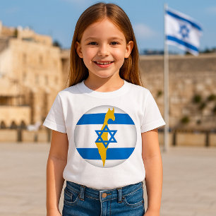 Israel-Flagge und -Karte Blaues Davidstern-Emblem T-Shirt