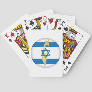 Israel-Flagge und Karte mit blauem Davidstern-Embl Spielkarten