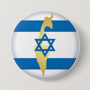 Israel-Flagge und Karte mit blauem Stern Davids-Em Button