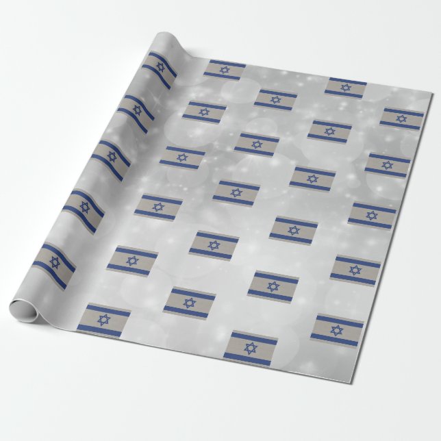 Israel-Flagge von Zion blaues Silber Geschenkpapier (Ungerollt)