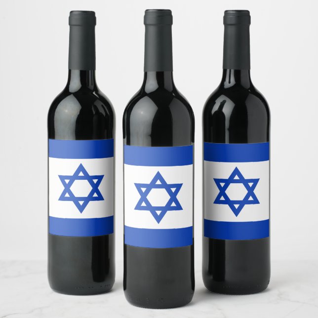 Israel-Flagge Weinetikett (Flaschen)