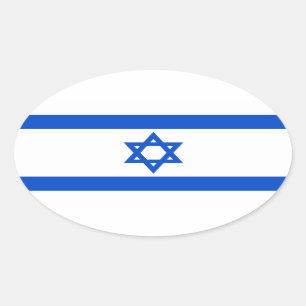 Israel-Flaggen-Oval-Aufkleber Ovaler Aufkleber